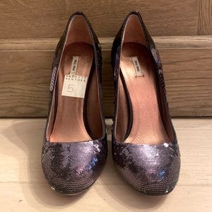 Worn once Miu Miu black/purple sequin pump 5